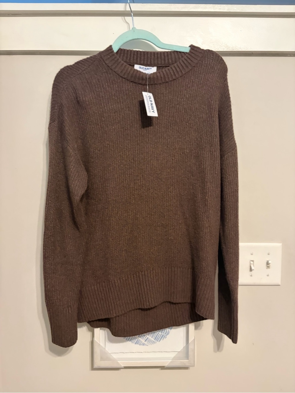 Old Navy Brown Ribbed Crewneck Sweater
